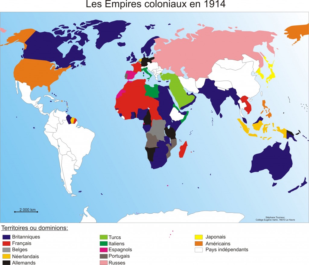 Les Empires Coloniaux En 1914 Cyberhistoiregeo Carto   Monde 1914 1024x878 