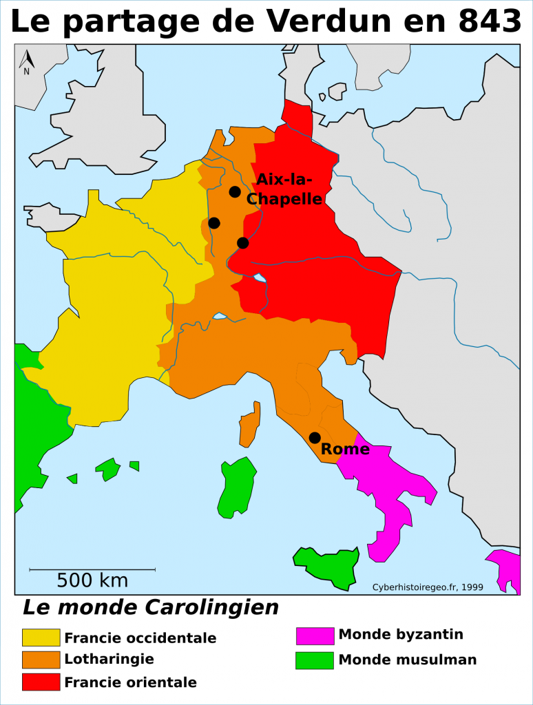 Le Partage De Verdun En 843 – Cyberhistoiregeo-Carto